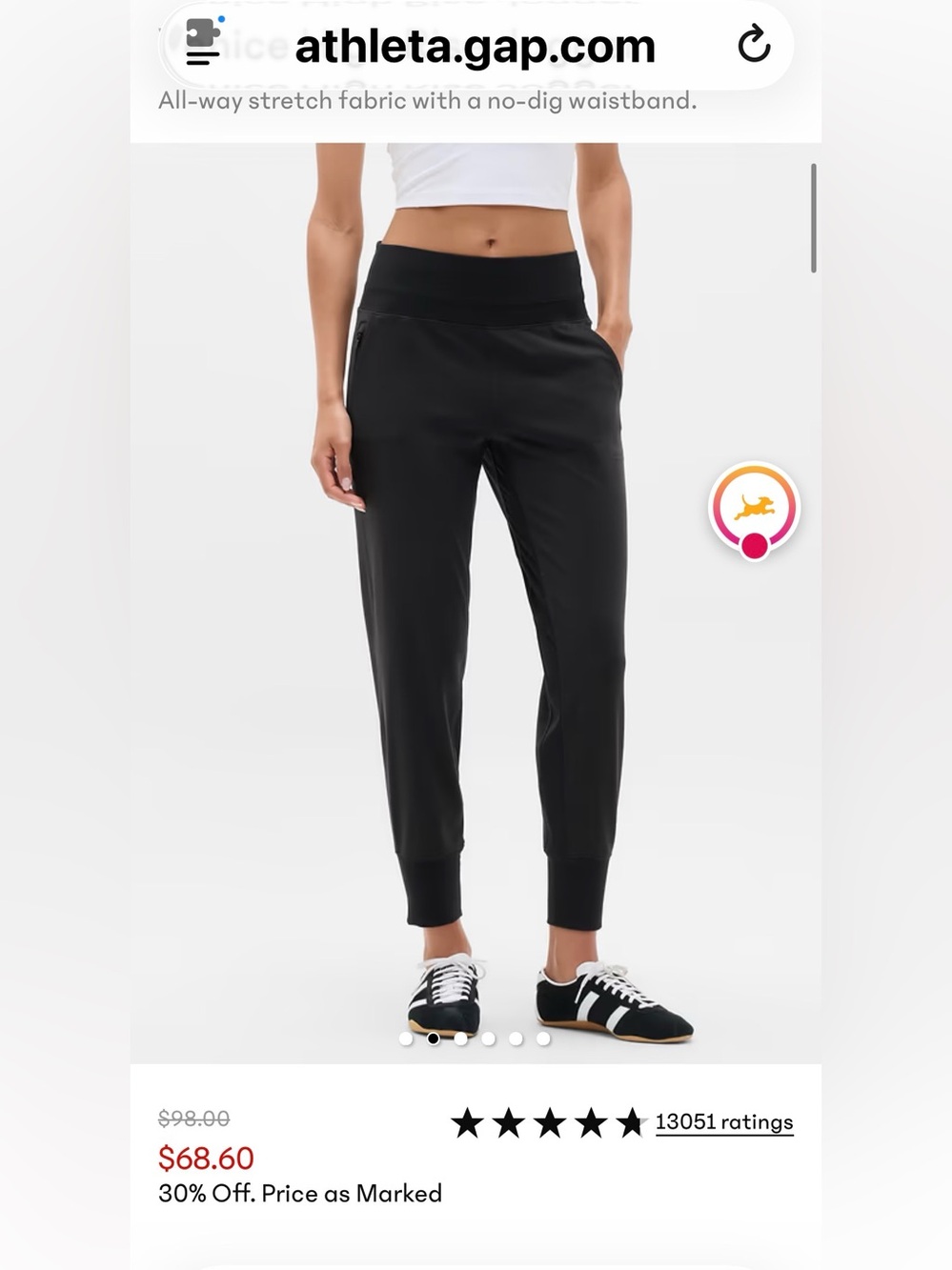 Athleta Black venice high rise Joggers size M